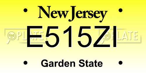 E515ZI New Jersey License Plate