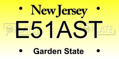 E51AST New Jersey License Plate