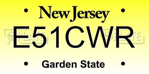 E51CWR New Jersey License Plate