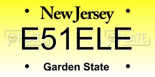 E51ELE New Jersey License Plate