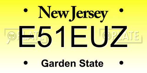 E51EUZ New Jersey License Plate