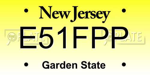E51FPP New Jersey License Plate