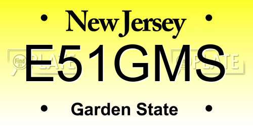 E51GMS New Jersey License Plate