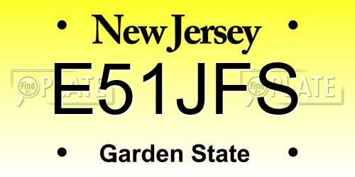 E51JFS New Jersey License Plate