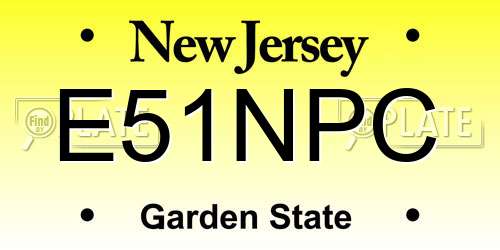 E51NPC New Jersey License Plate