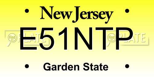 E51NTP New Jersey License Plate