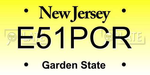 E51PCR New Jersey License Plate