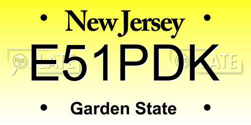 E51PDK New Jersey License Plate