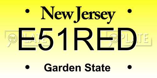 E51RED New Jersey License Plate