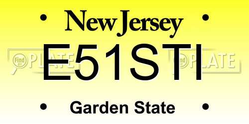 E51STI New Jersey License Plate