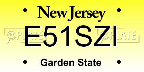 E51SZI New Jersey License Plate