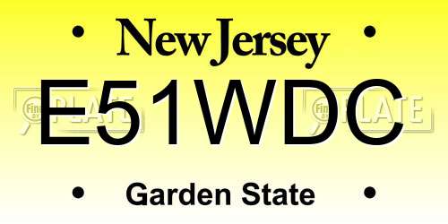 E51WDC New Jersey License Plate