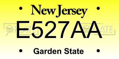E527AA New Jersey License Plate