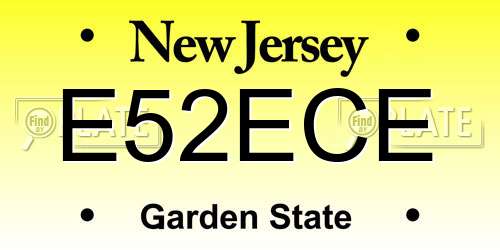 E52ECE New Jersey License Plate