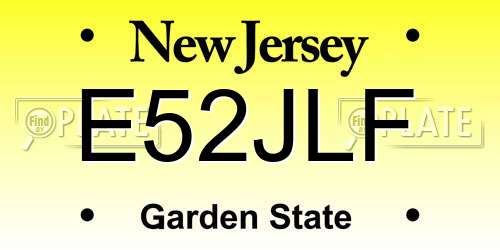 E52JLF New Jersey License Plate
