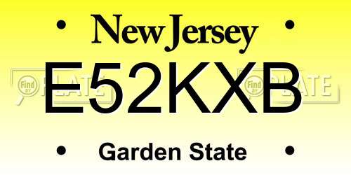 E52KXB New Jersey License Plate