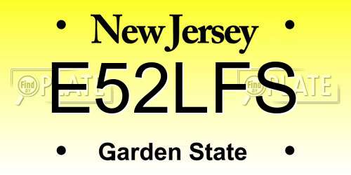E52LFS New Jersey License Plate
