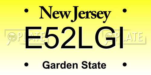 E52LGI New Jersey License Plate