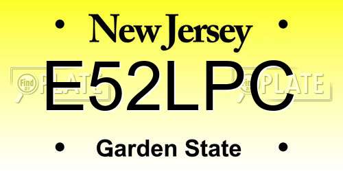 E52LPC New Jersey License Plate