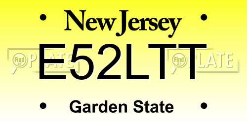 E52LTT New Jersey License Plate
