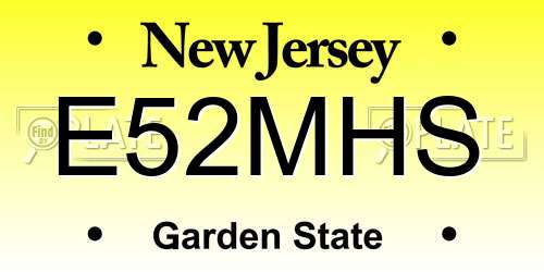 E52MHS New Jersey License Plate