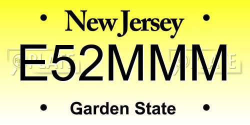 E52MMM New Jersey License Plate