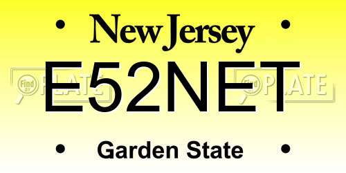 E52NET New Jersey License Plate