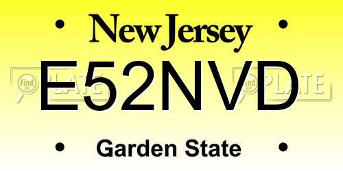 E52NVD New Jersey License Plate