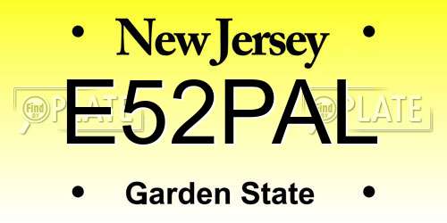E52PAL New Jersey License Plate