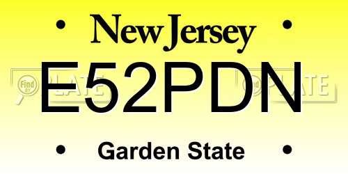 E52PDN New Jersey License Plate