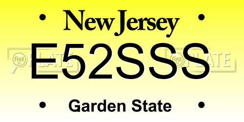 E52SSS New Jersey License Plate