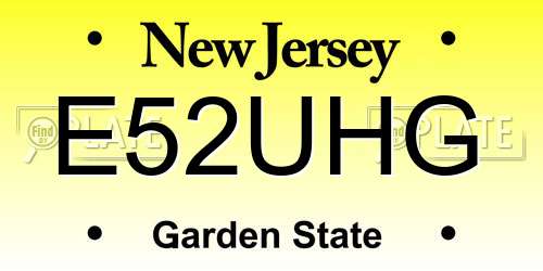 E52UHG New Jersey License Plate