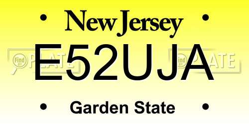 E52UJA New Jersey License Plate
