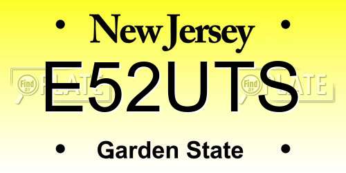 E52UTS New Jersey License Plate