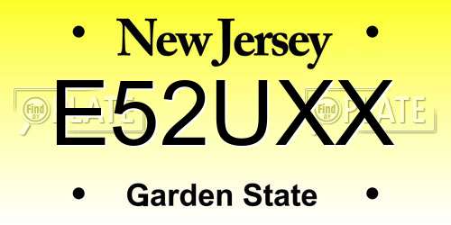 E52UXX New Jersey License Plate