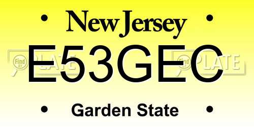 E53GEC New Jersey License Plate