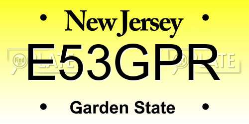 E53GPR New Jersey License Plate
