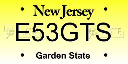 E53GTS New Jersey License Plate