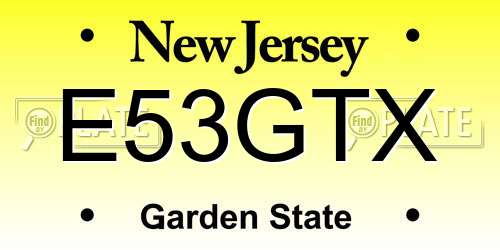 E53GTX New Jersey License Plate