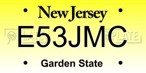 E53JMC New Jersey License Plate