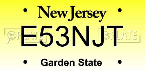 E53NJT New Jersey License Plate