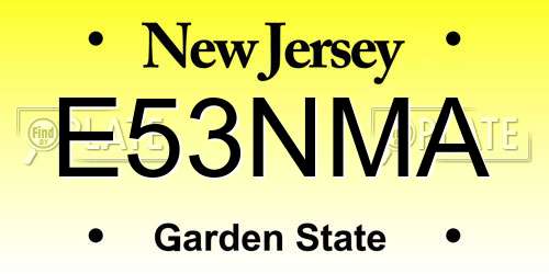 E53NMA New Jersey License Plate