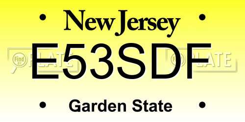 E53SDF New Jersey License Plate