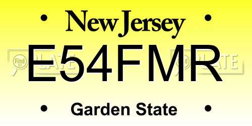E54FMR New Jersey License Plate