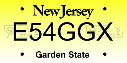 E54GGX New Jersey License Plate