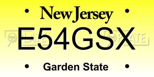 E54GSX New Jersey License Plate