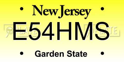 E54HMS New Jersey License Plate
