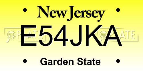 E54JKA New Jersey License Plate