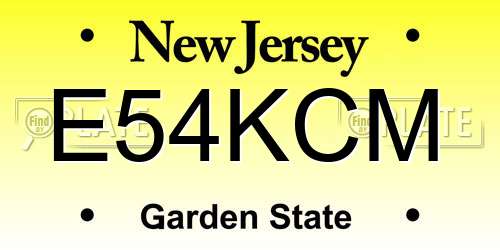E54KCM New Jersey License Plate