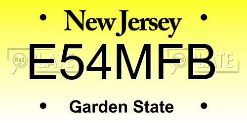 E54MFB New Jersey License Plate
